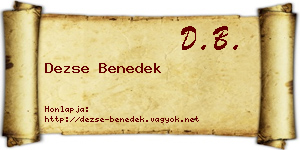Dezse Benedek névjegykártya