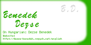 benedek dezse business card